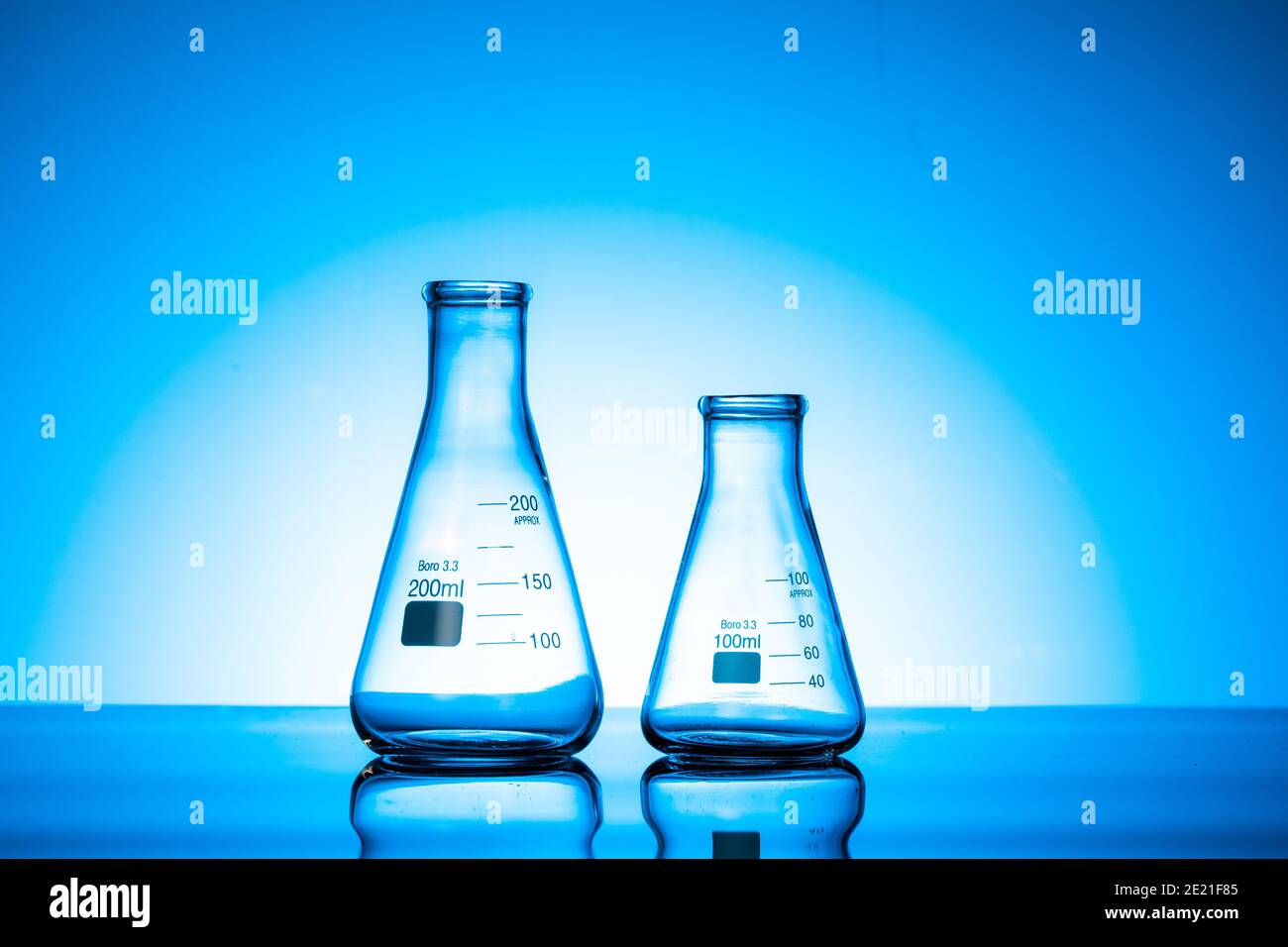 Two conical flasks o Stock Photo Alamy