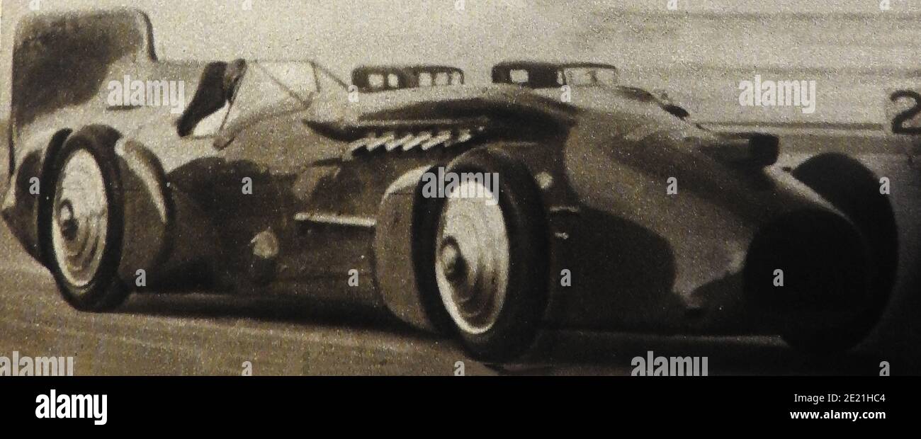 1933 Press photo showing  Sir Malcolm Campbell &  his card 'Bluebird'  during his speed record run at  Daytona Beach USA Stock Photo