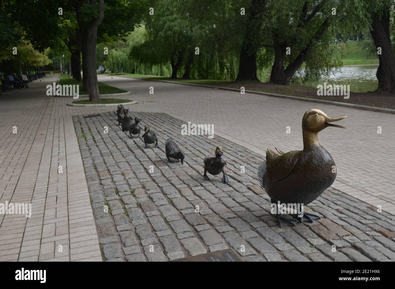 duck family statue design Stock Photo