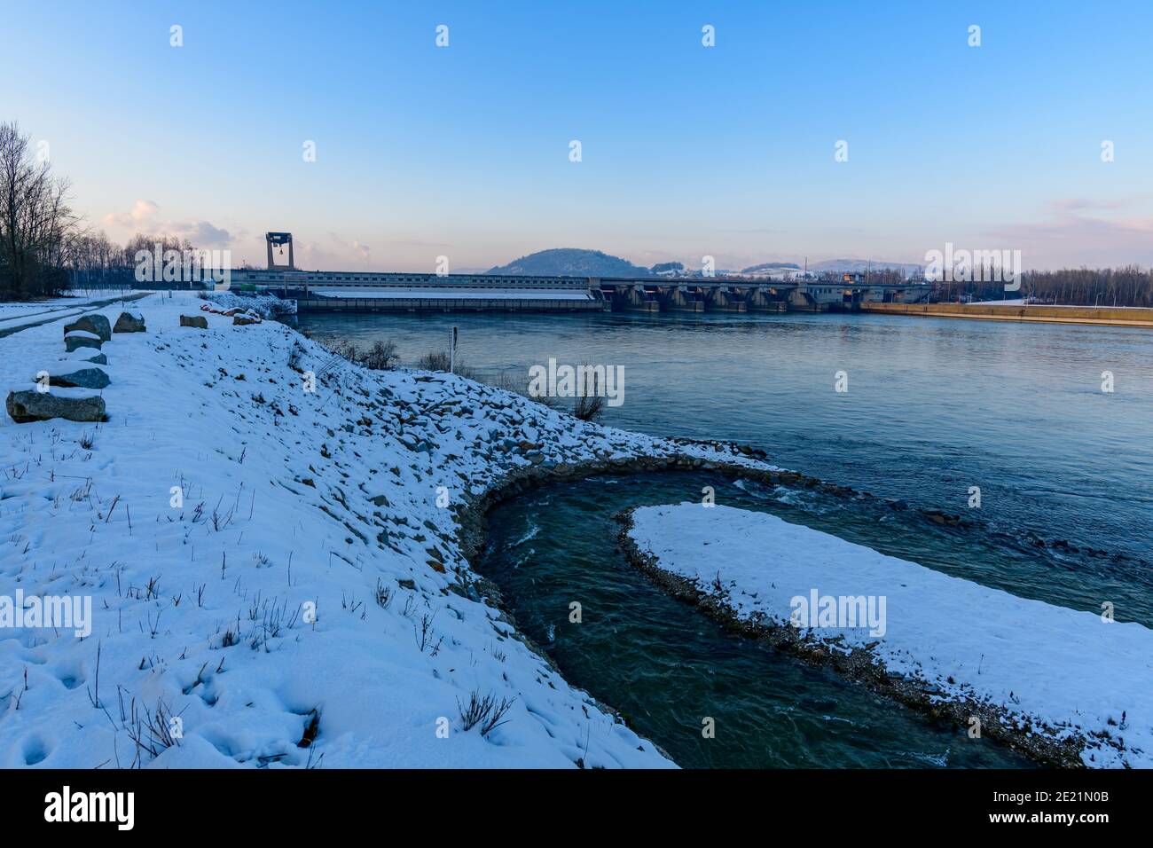 fishpass at the danube power plant abwinden-asten in austria Stock ...
