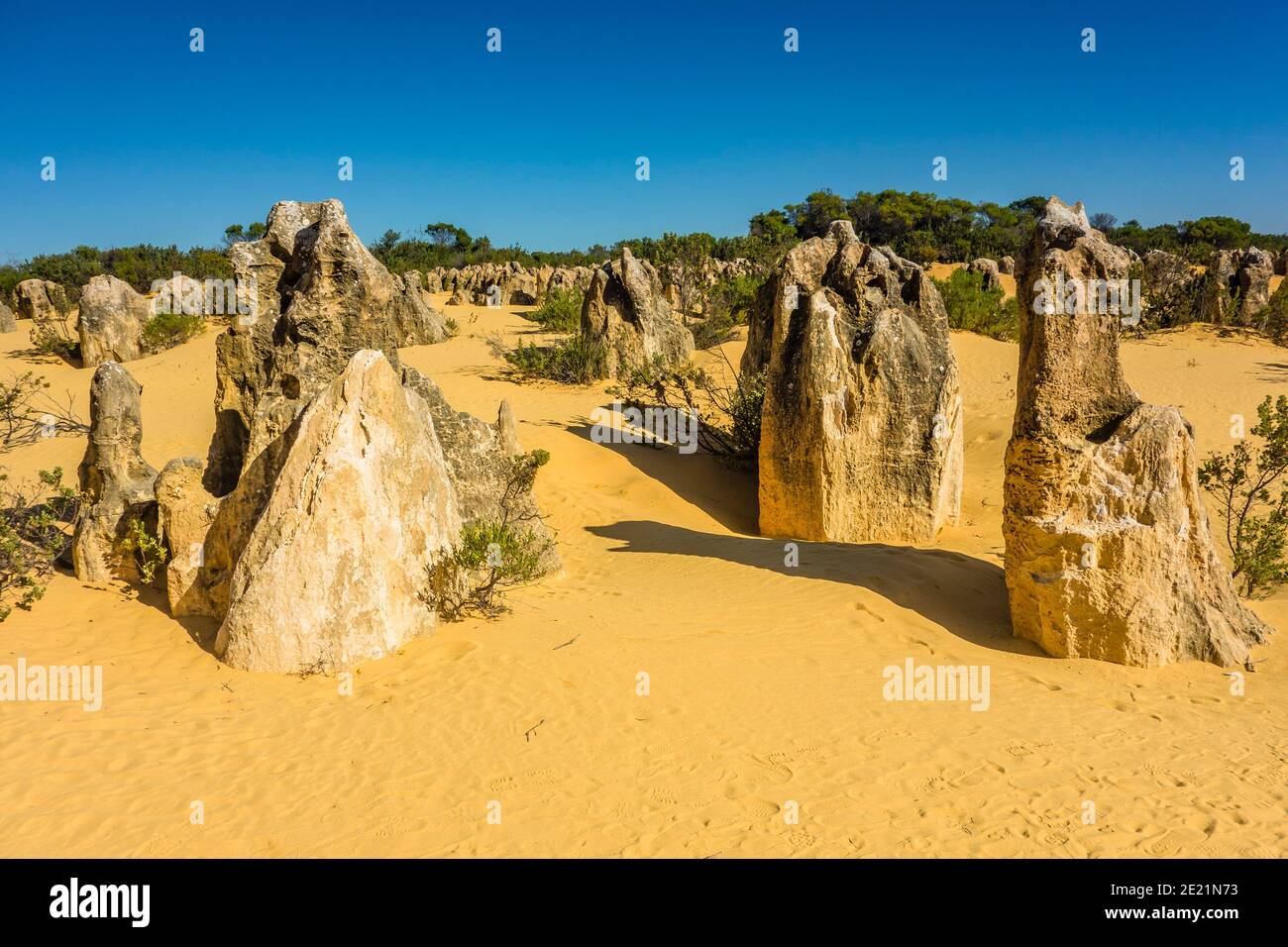 Pinnacle Rocks Perth Limestone pillars of Pinnacles Desert, Nambung National Park, Western ...