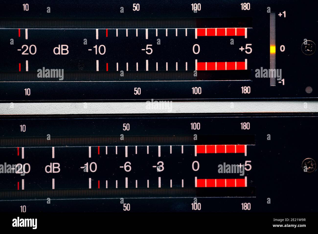 Analog Sound volume level indicator of mixing console Stock Photo Alamy