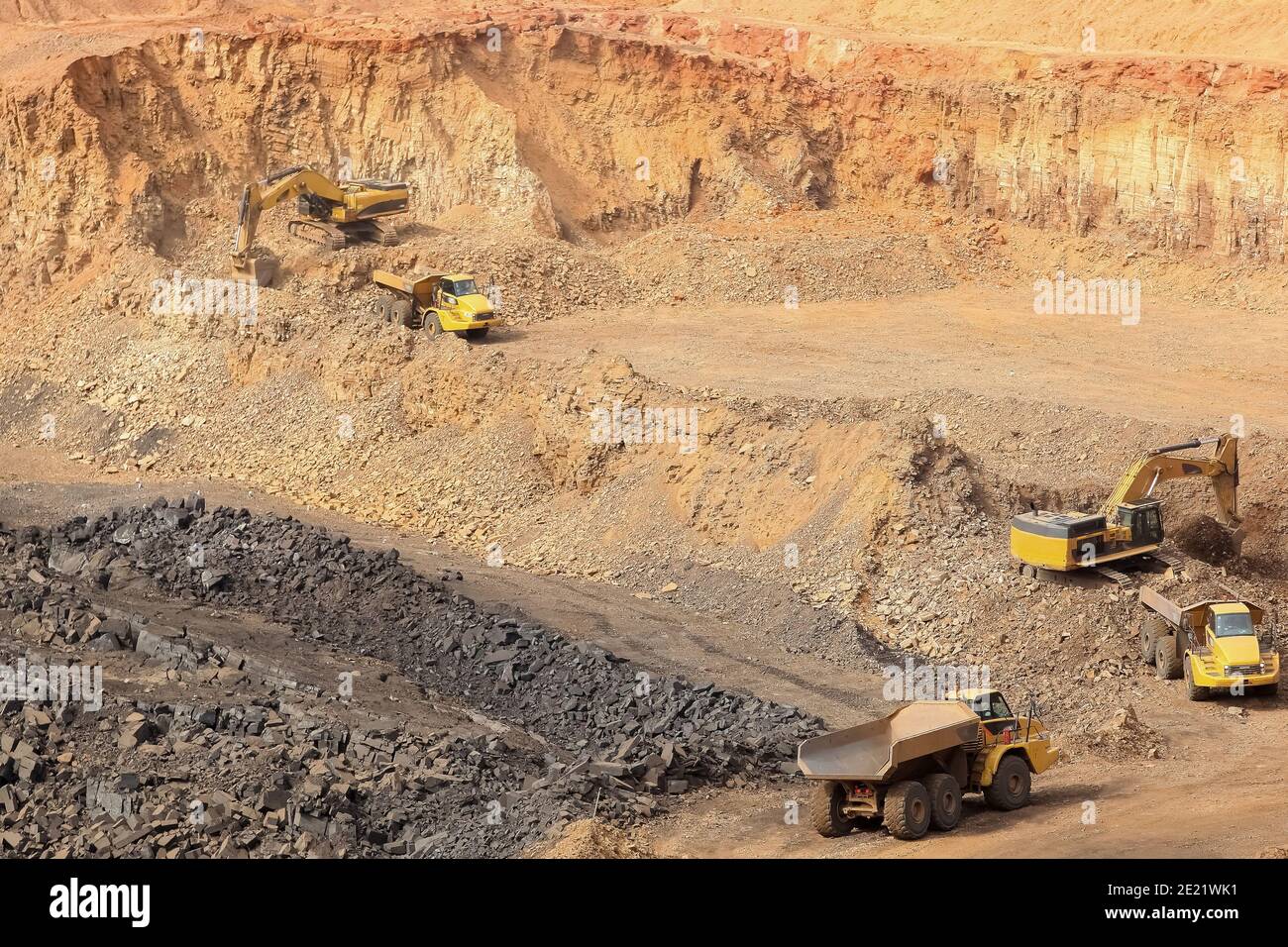 Aerial shot of the area of Manganese mining in South Africa Stock Photo