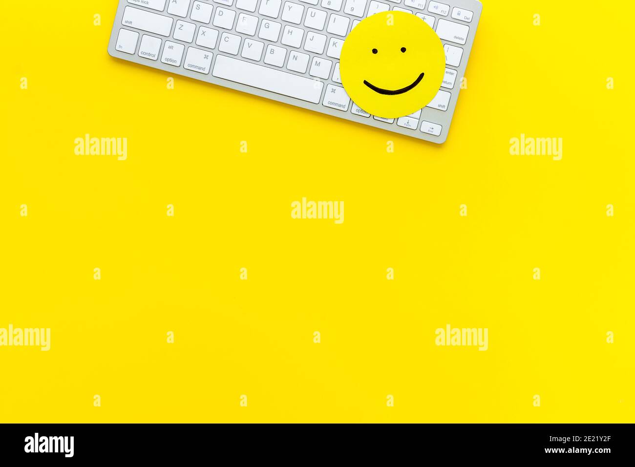 happy-face-emotion-concept-happy-face-on-the-keyboard-top-view-stock