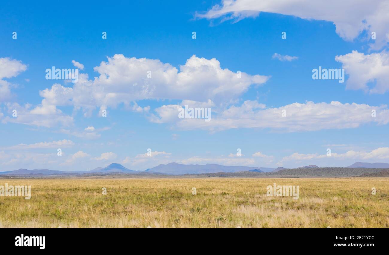 Landscape view of Savannah with hills in South Africa Stock Photo - Alamy