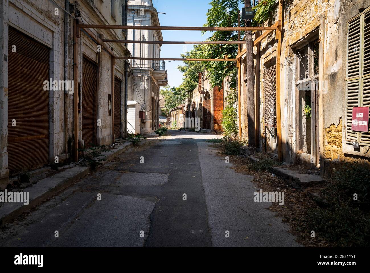 Nicosia Buffer Zone Green Line Cyprus Stock Photo Alamy