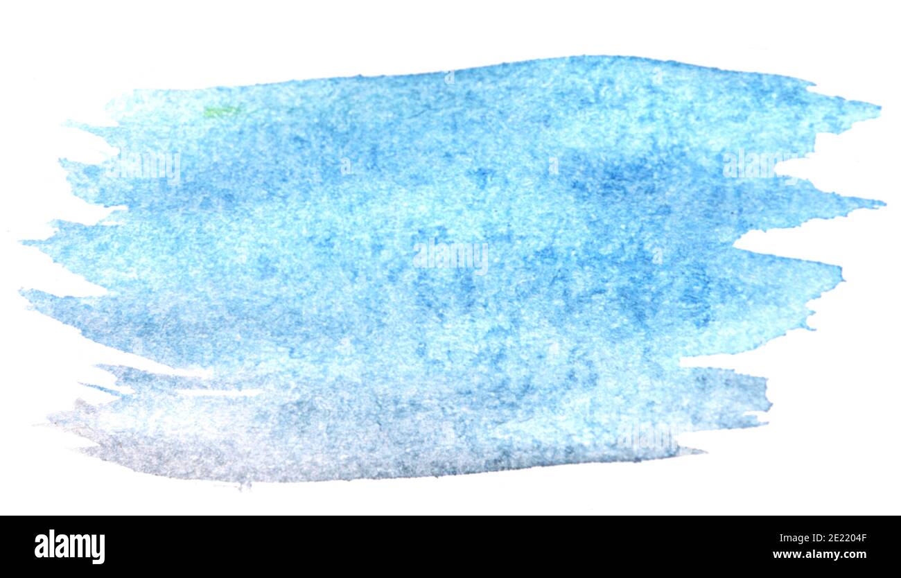Blue watercolor stroke isolated on white background Stock Photo - Alamy
