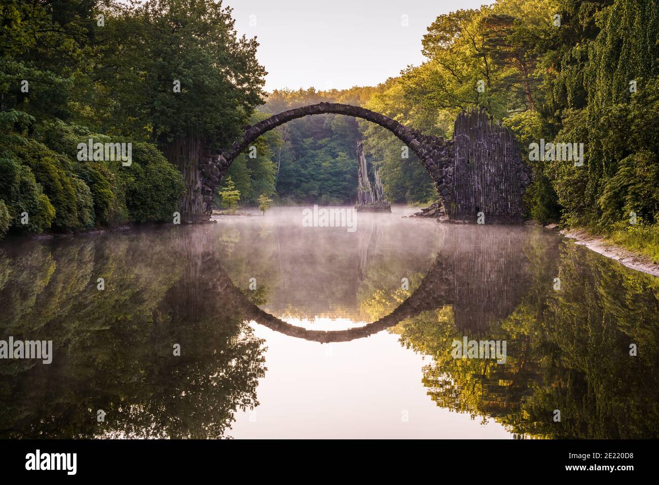 Medieval Rakotz Bridge in Gablenz Germany Stock Photo