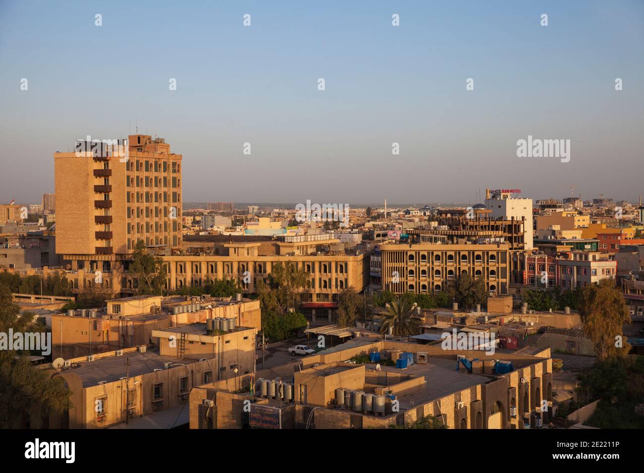Iraq, Kurdistan, Erbil, Elavated View of Erbil Stock Photo