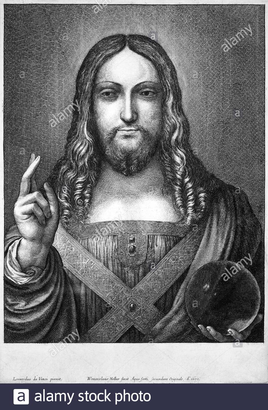 Jesus Christ portrait, 4BC AD30 / 33, etching by Bohemian etcher