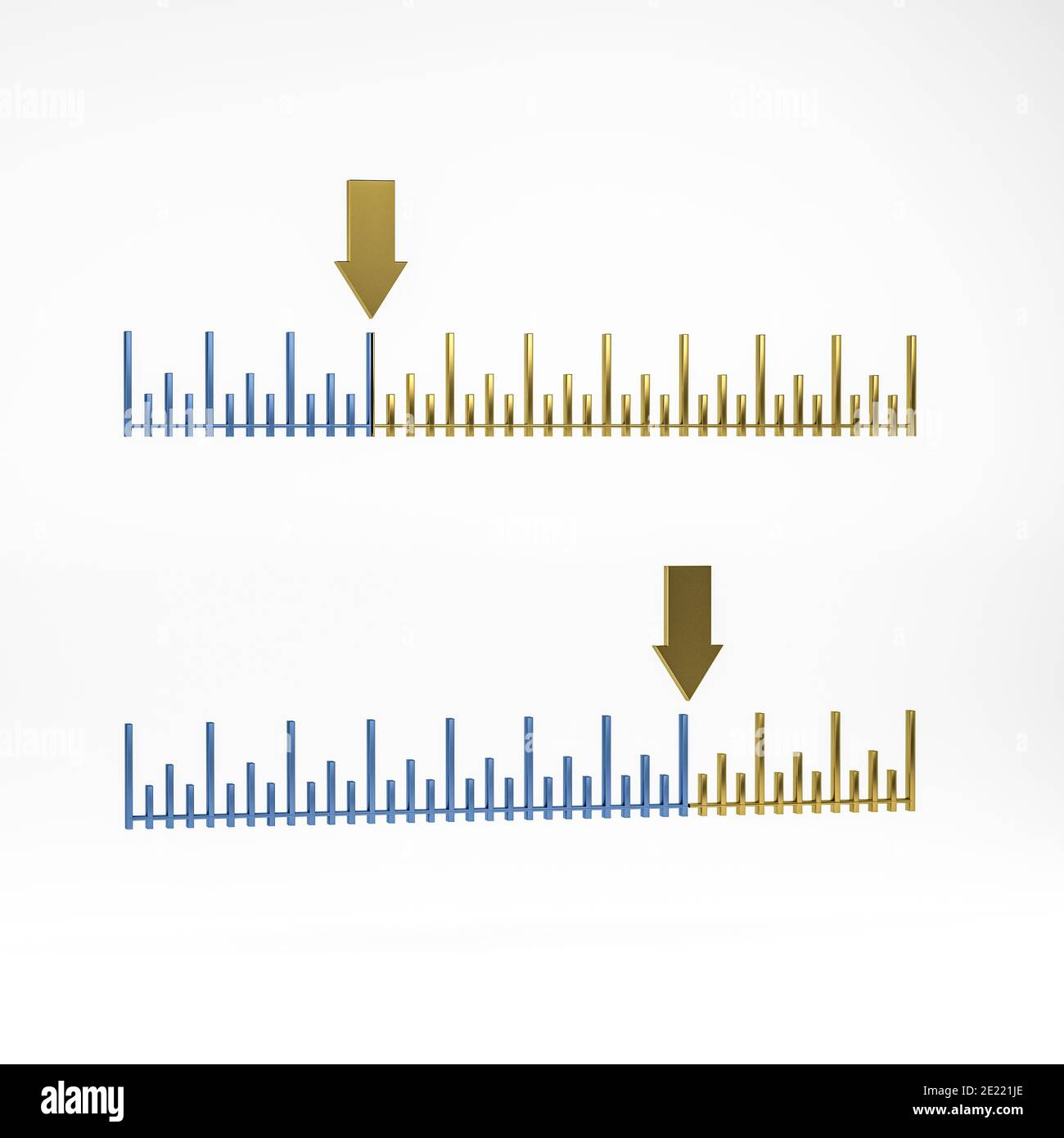 3d scale chart with space for text - 3d illustration - copy space Stock ...