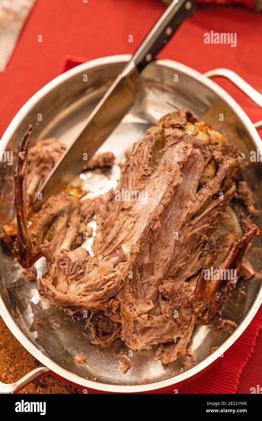 roast duck bones after christmas dinner Stock Photo Alamy