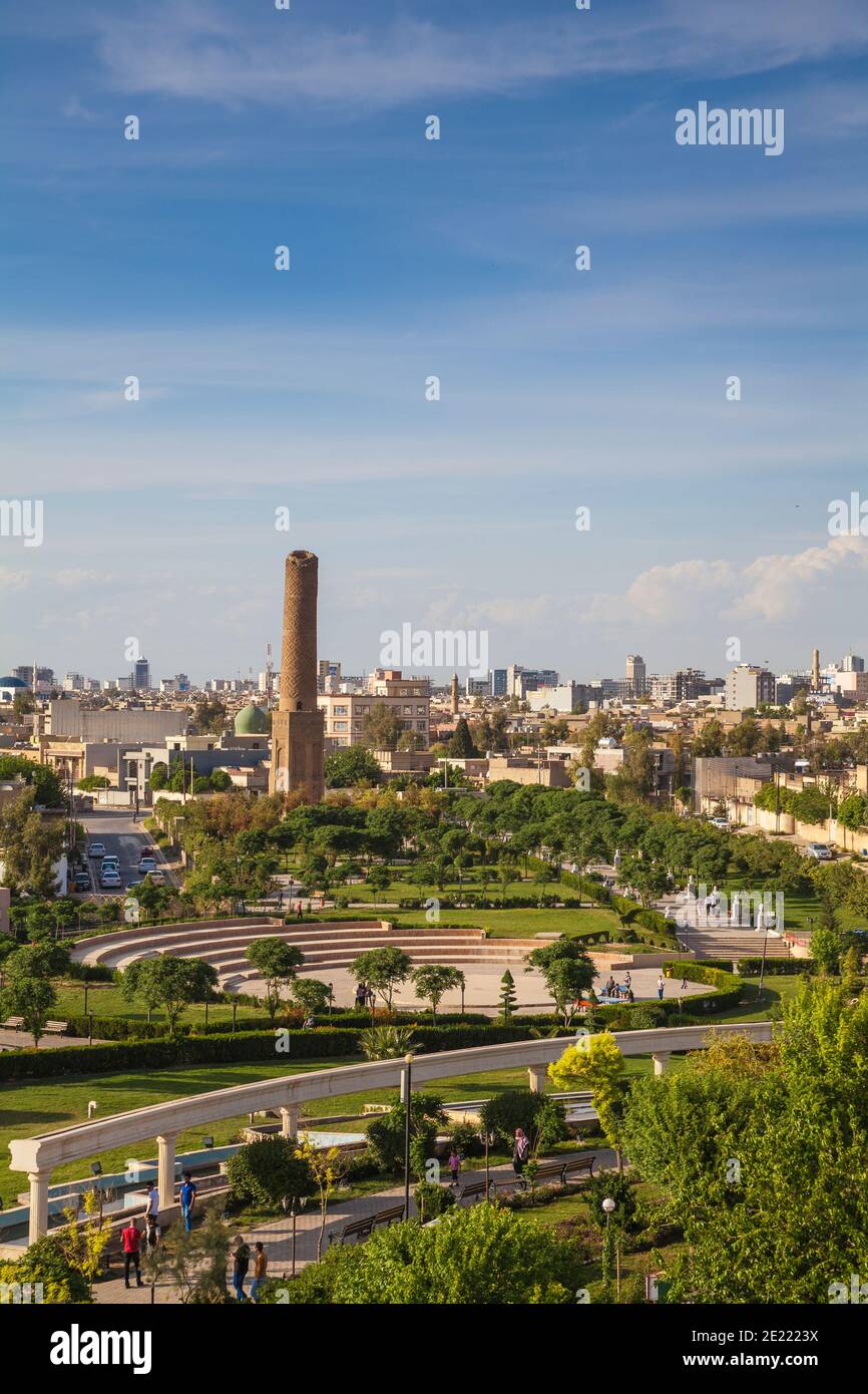 Iraq, Kurdistan, Erbil, Ariel view of Minare Park Stock Photo