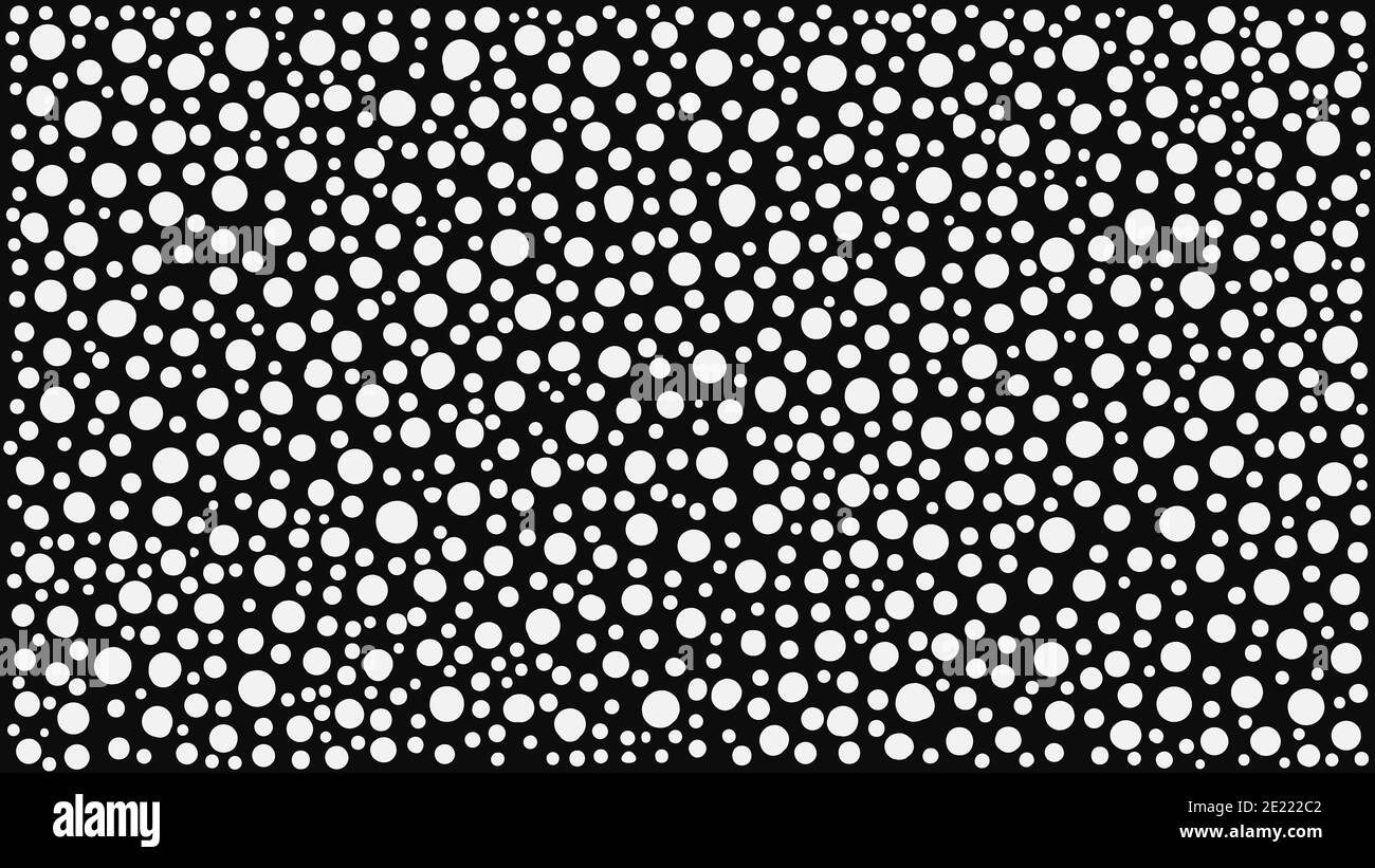 Black and white Hand drawn abstract background Polka dot pattern ...