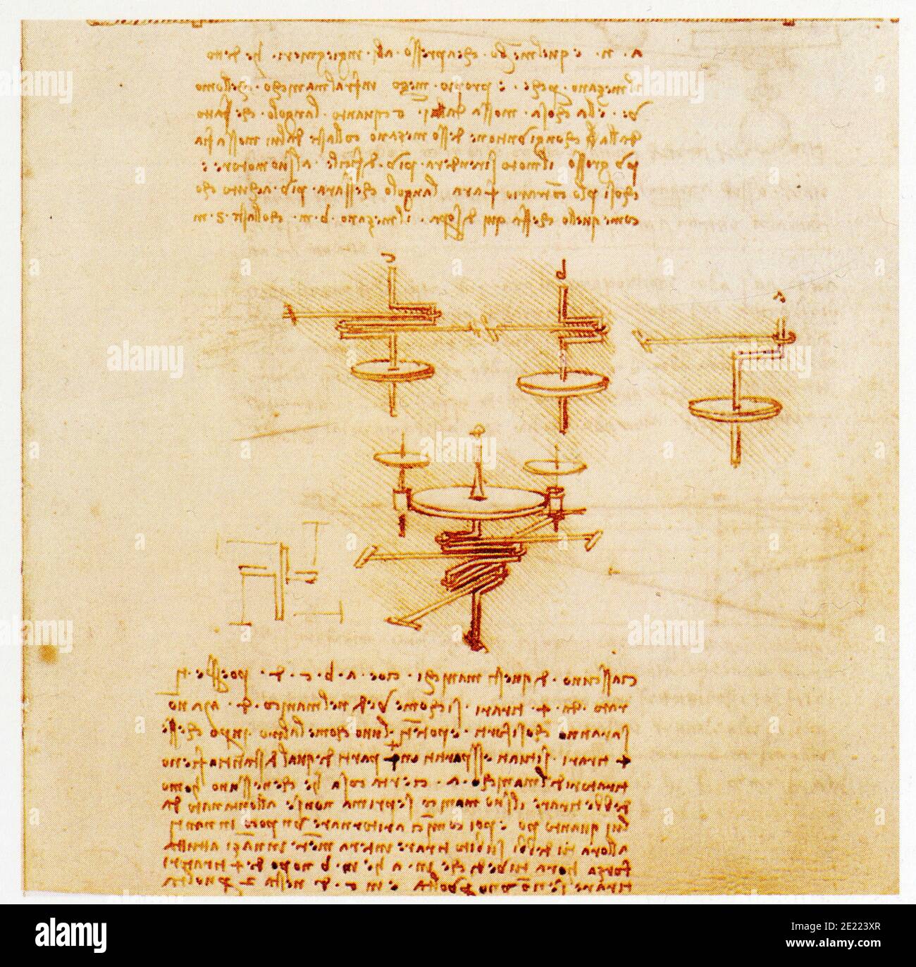 Leonardo da Vinci. 1452-1519. Volant de rotation d'un système bielle-manivelle Stock Photo