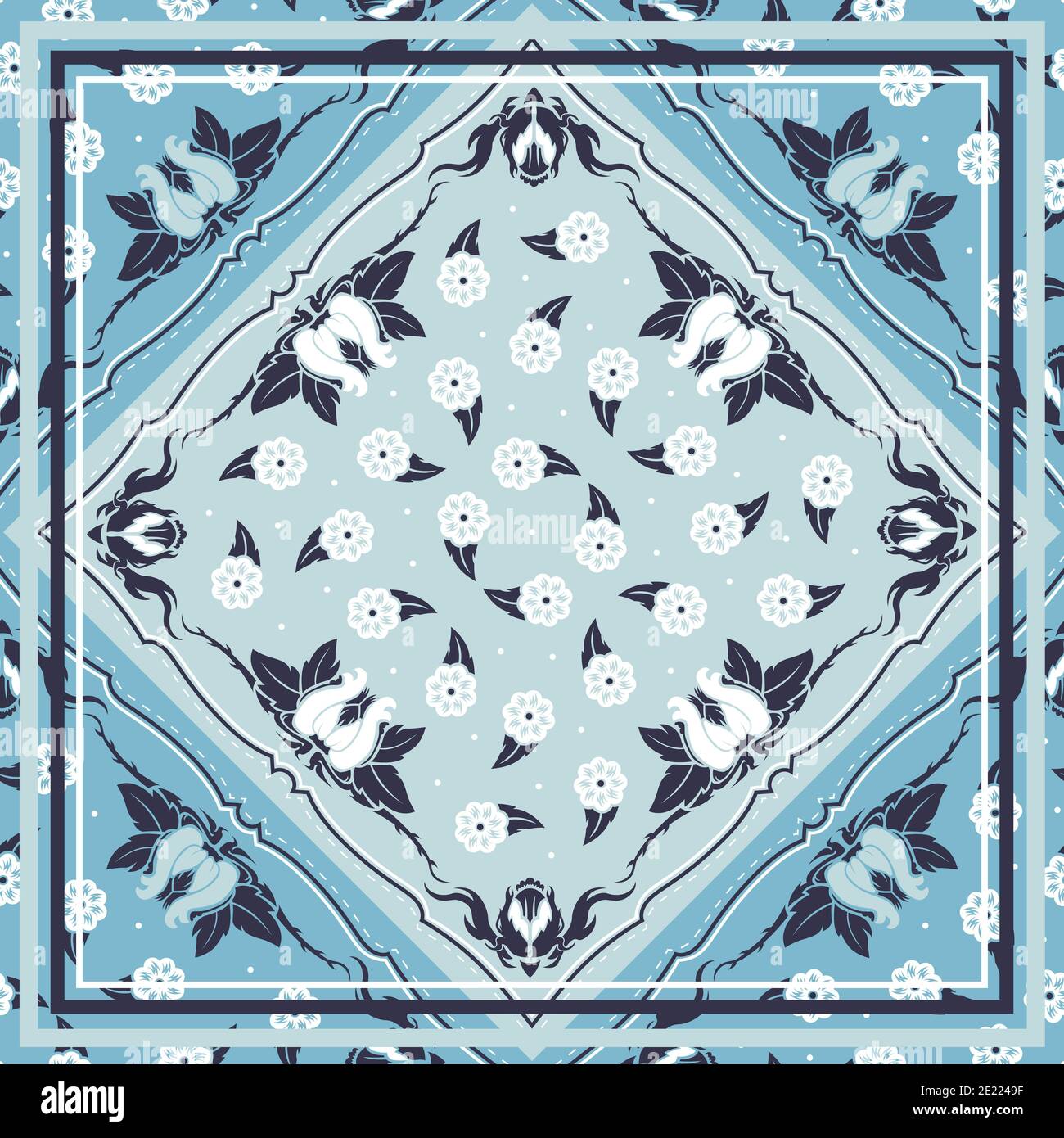 Seamless pattern based on square ornament paisley Bandana Print for ...