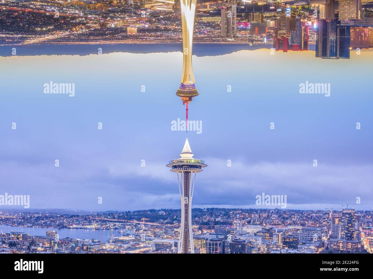 Famous American Landmarks in the Evening Stock Photo