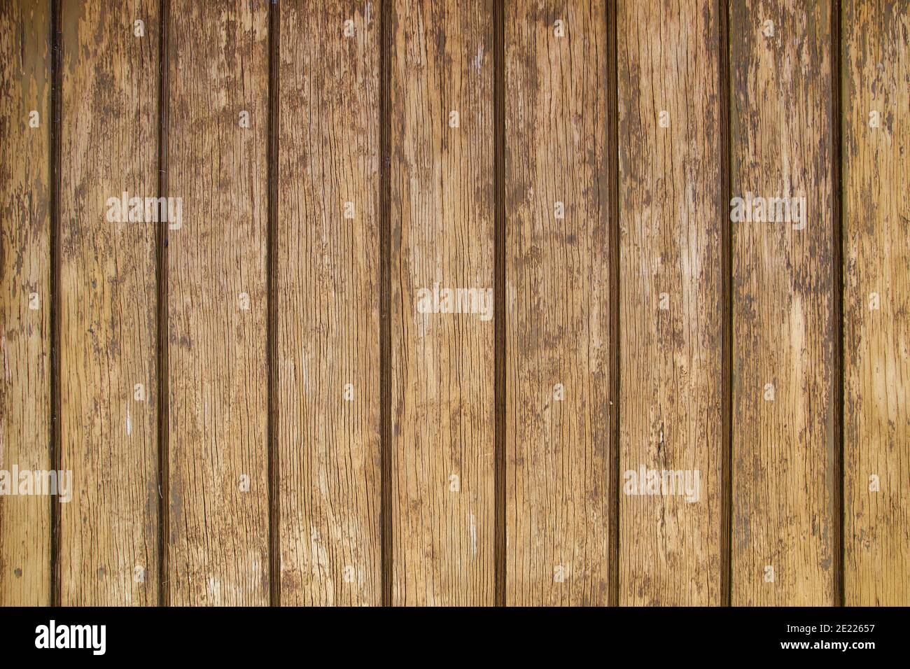 Old wooden planks wall background or texture Stock Photo