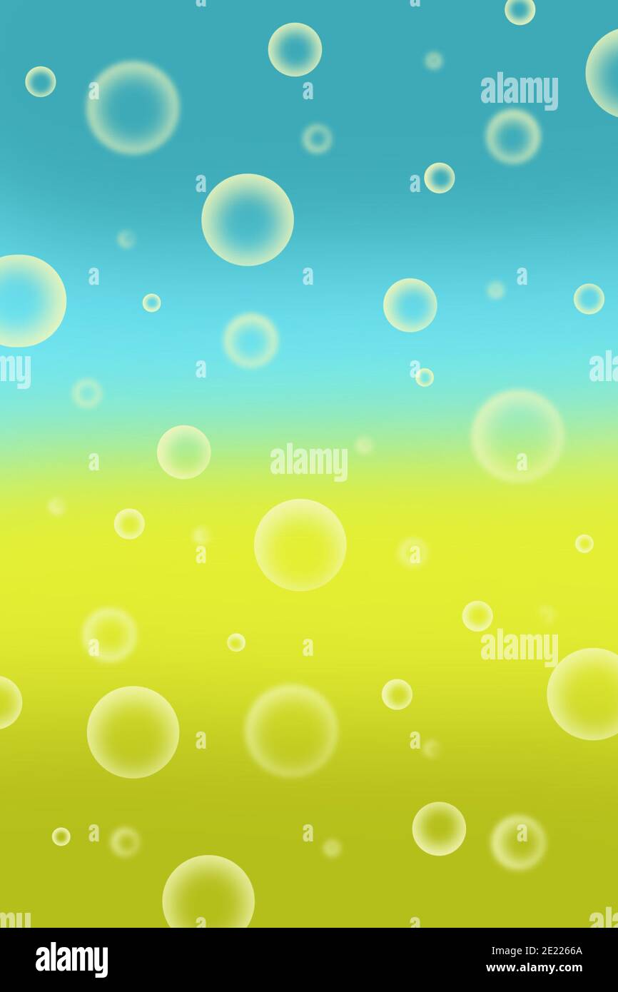 Bluish yellow background with bubbles. Vertical format Stock Photo Alamy