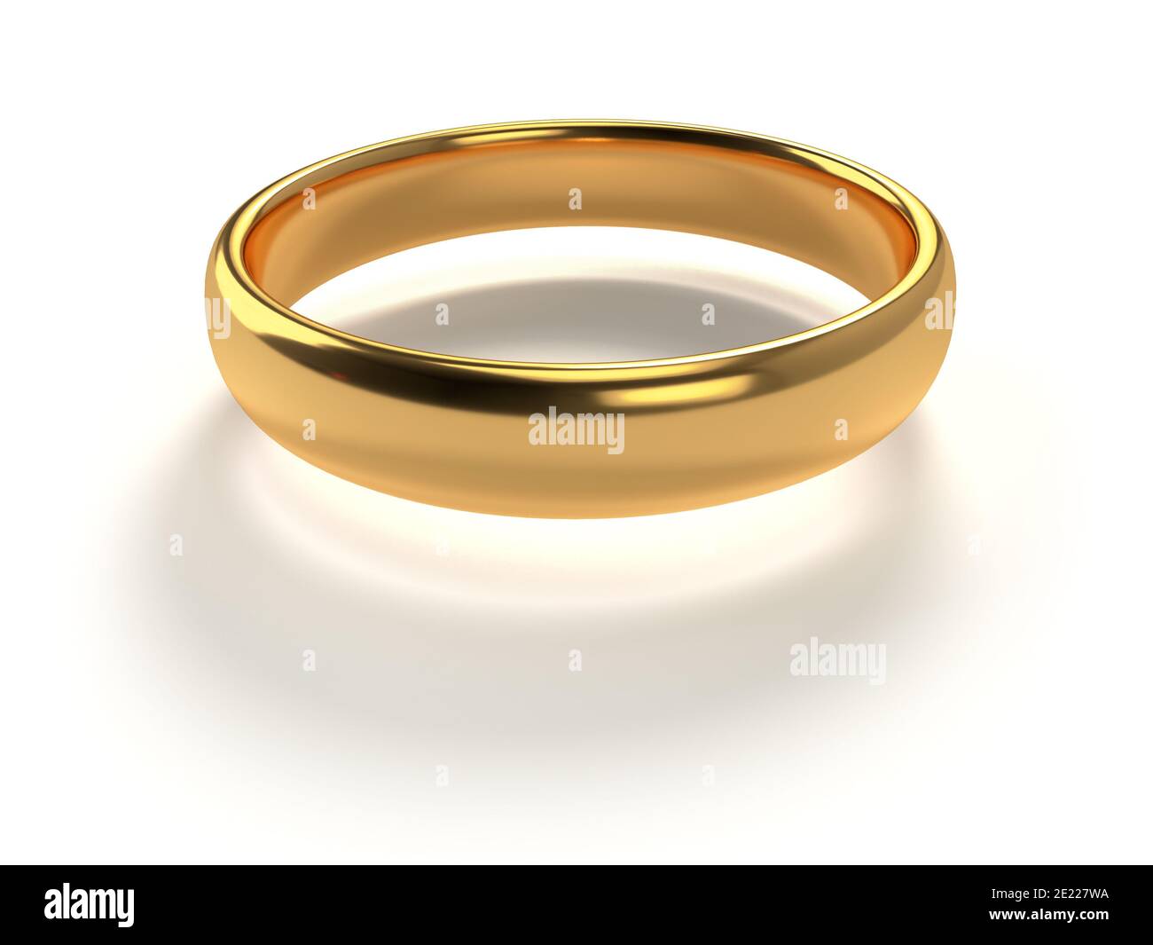 Wedding gold ring isolated on white background. 3d rendering Stock ...