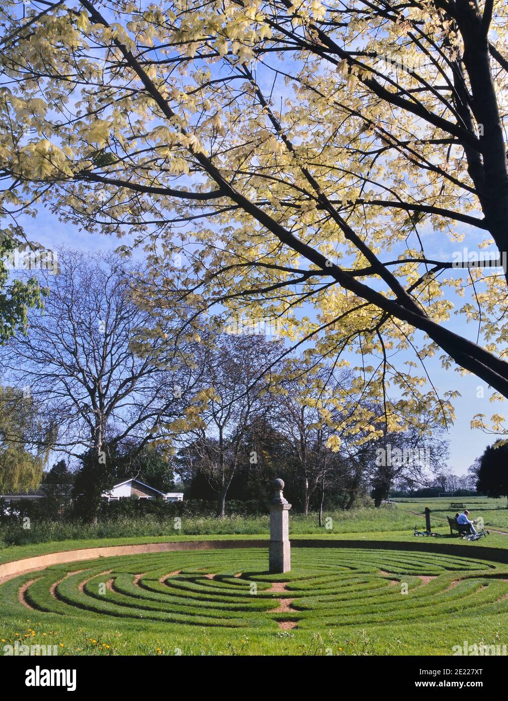 Hilton Maze and Monument, Hilton, Huntingdon, Cambridgeshire, England, UK Stock Photo