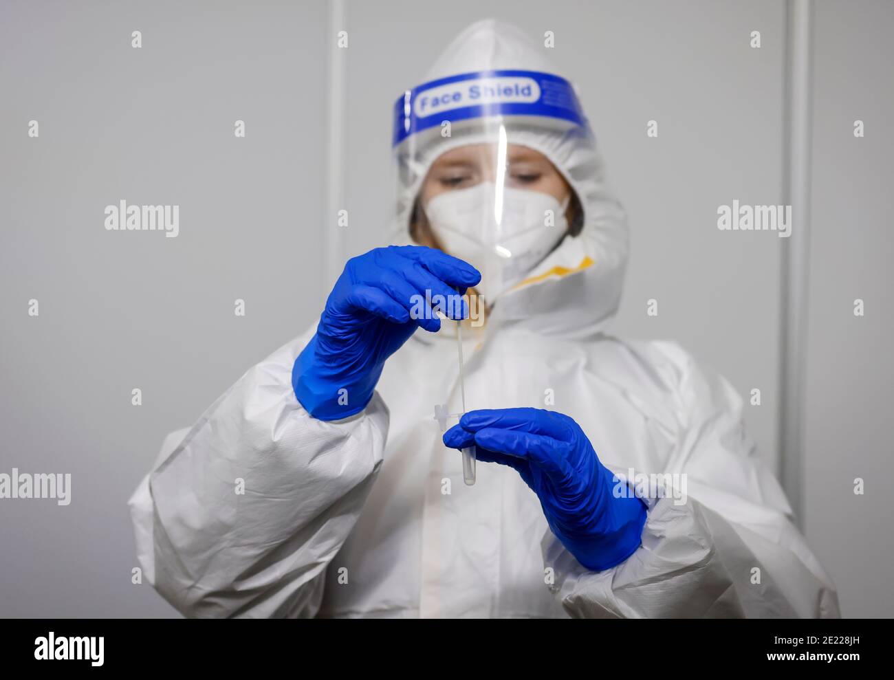 Cologne, North RhineWestphalia, Germany Covid rapid test in a