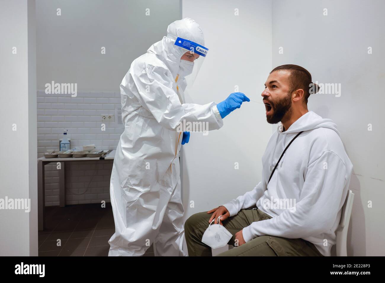 Cologne, North RhineWestphalia, Germany Covid rapid test at Medicare