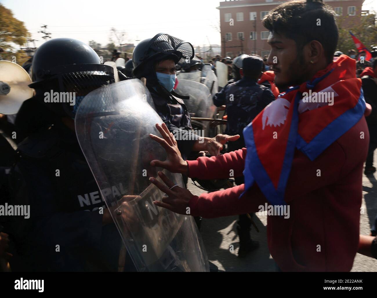 Kathmandu, Bagmati, Nepal. 11th Jan, 2021. Promonarchy protesters