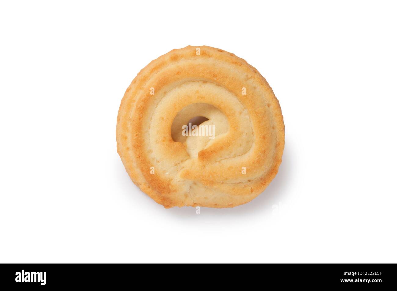 Studio shot of a shortbread biscuit cut out against a white background - John Gollop Stock Photo