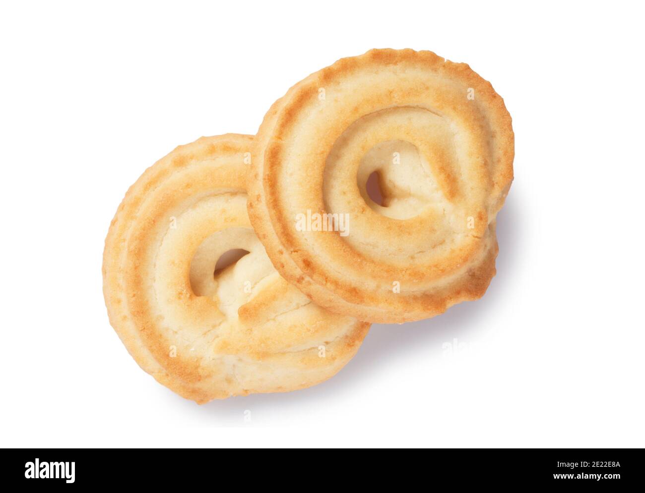 Studio shot of shortbread biscuits cut out against a white background - John Gollop Stock Photo