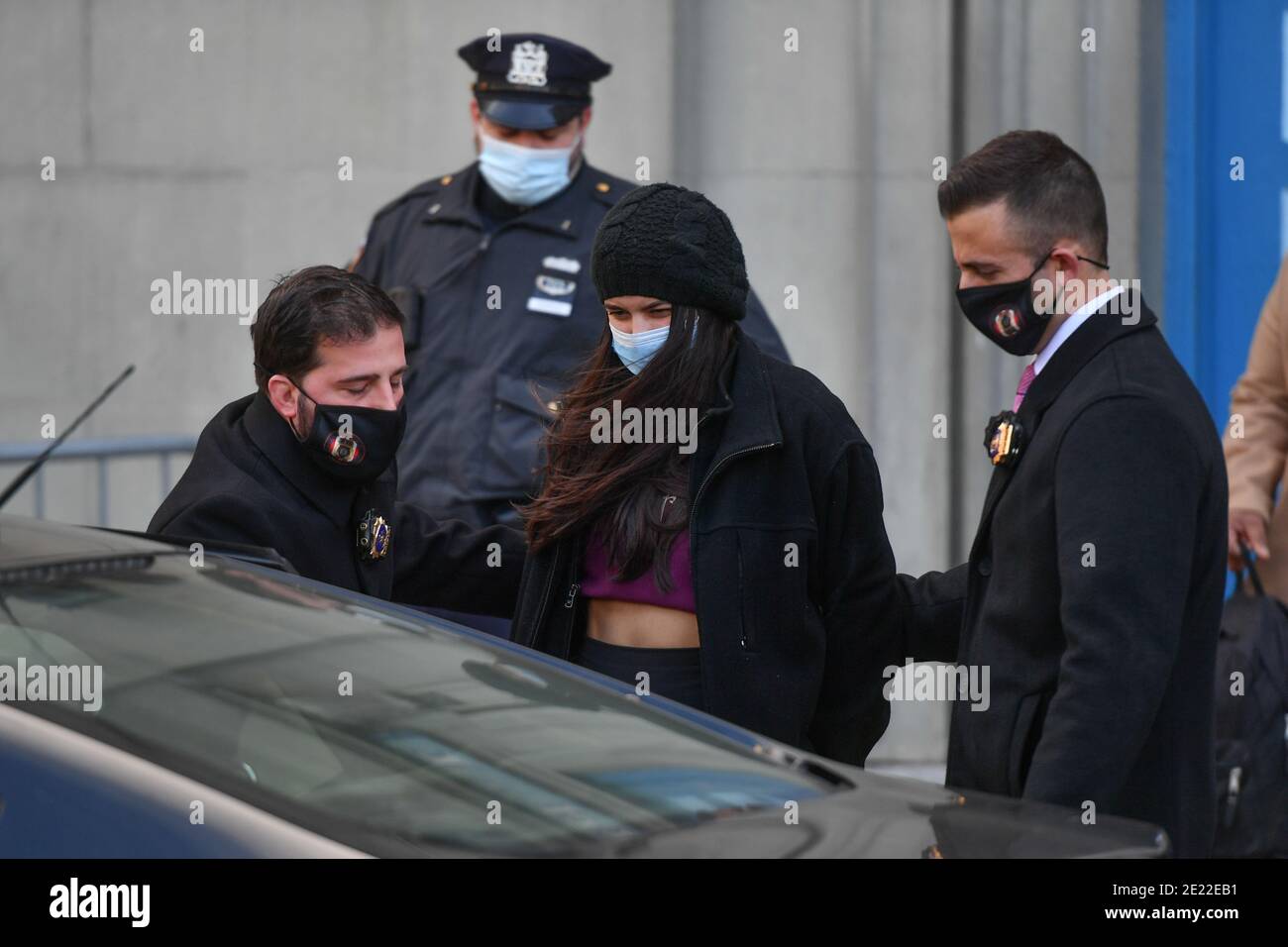 Police detectives arrest 'SoHo Karen' Miya Ponsetto at the first police