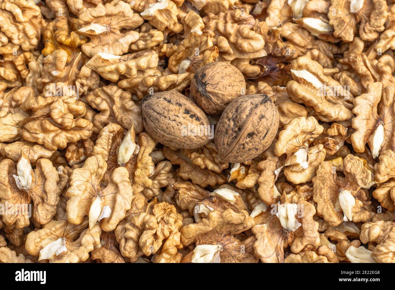Walnuts top view hires stock photography and images Alamy