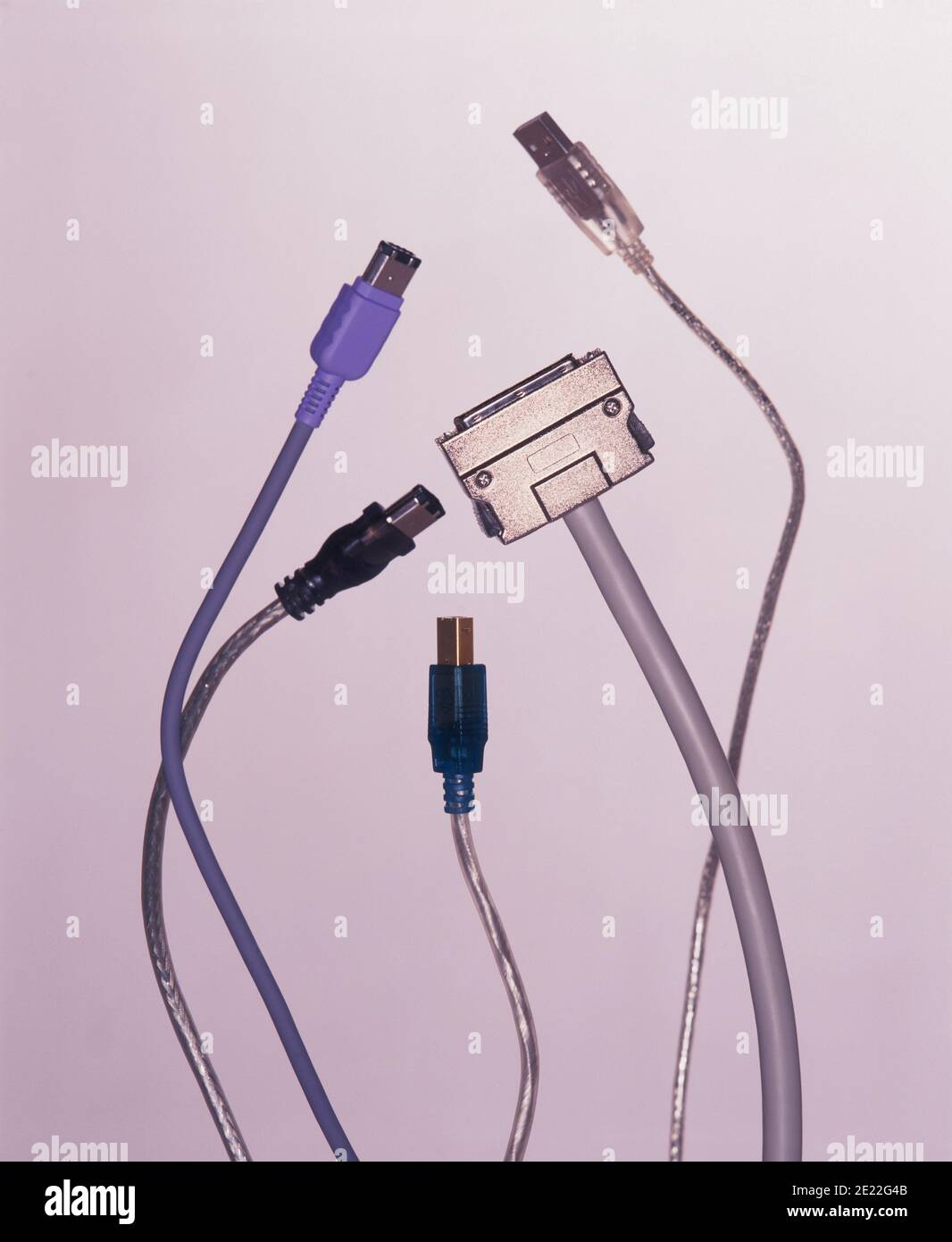 old computer cables Stock Photo
