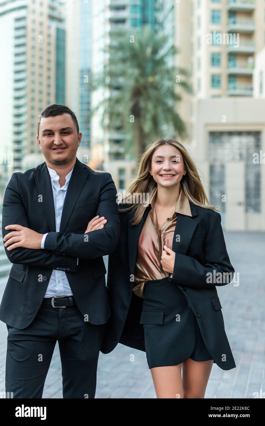 Couple standing outside office hi-res stock photography and images - Alamy