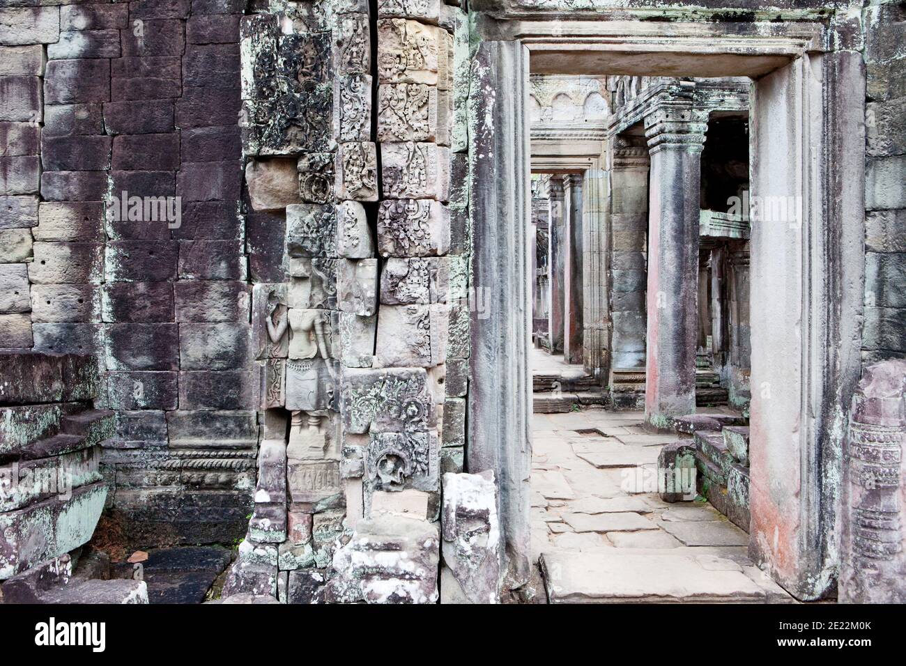 ruins of a temple at Angkor Wat Stock Photo