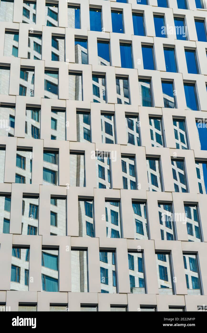 Fenster, Detail, Hochhaus Upper West, Breitscheidplatz, Charlottenburg, Berlin, Deutschland Stock Photo