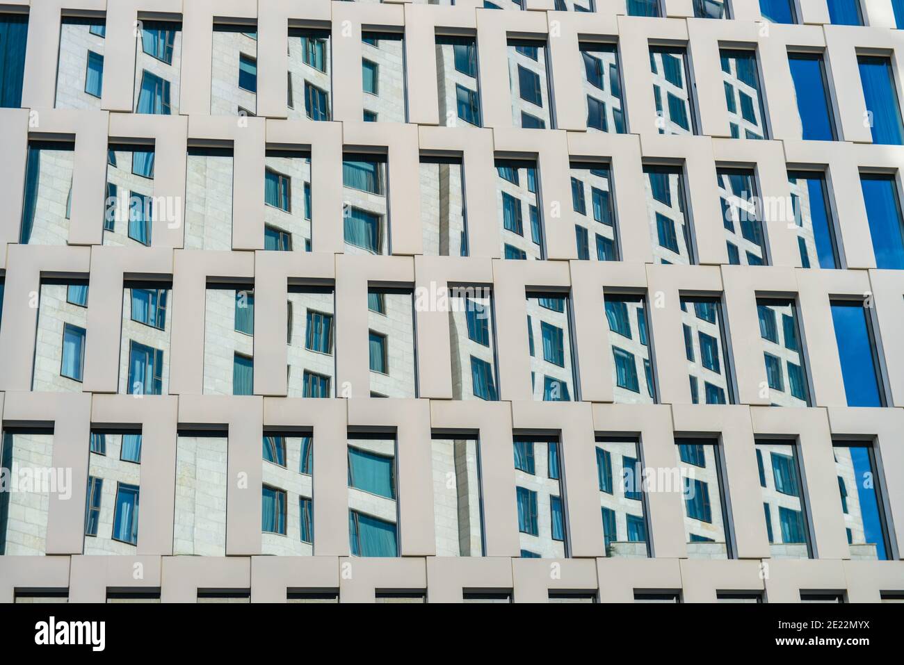 Fenster, Detail, Hochhaus Upper West, Breitscheidplatz, Charlottenburg, Berlin, Deutschland Stock Photo