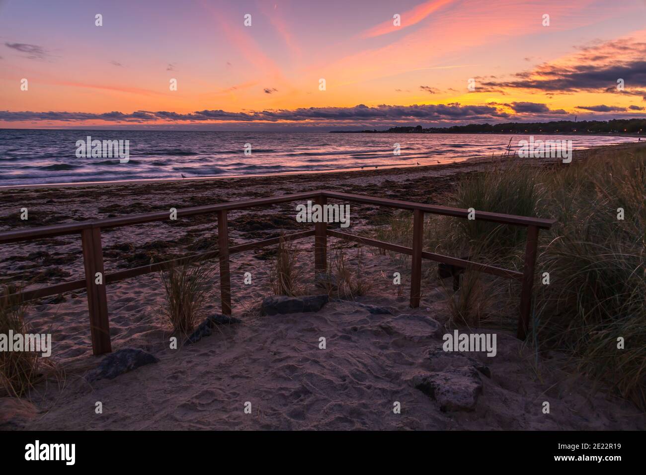 Beautiful scenery of the sunset sky over the sea Stock Photo - Alamy