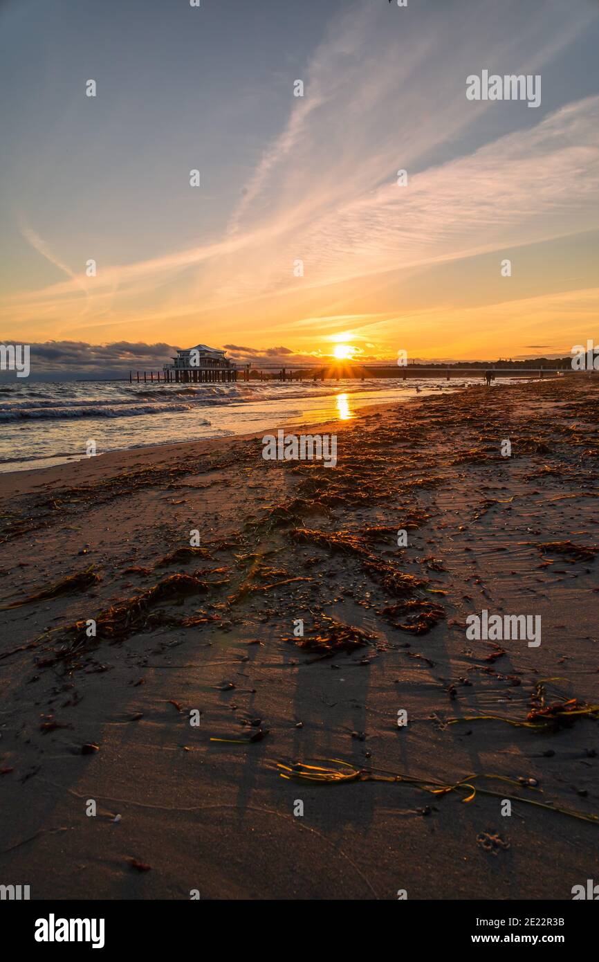 Beautiful scenery of the sunset sky over the sea Stock Photo - Alamy