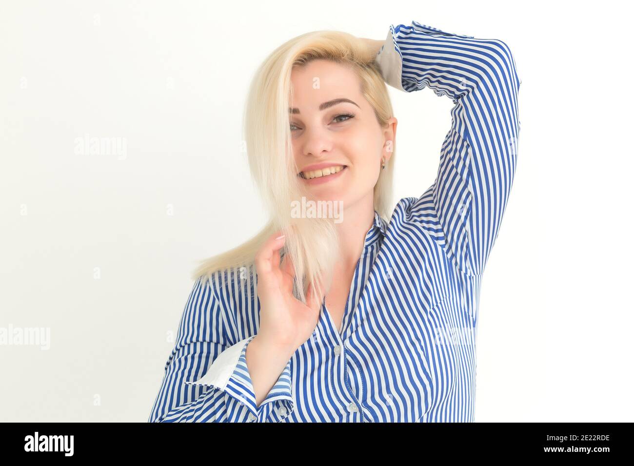 Young woman portrait Isolated on white Stock Photo - Alamy