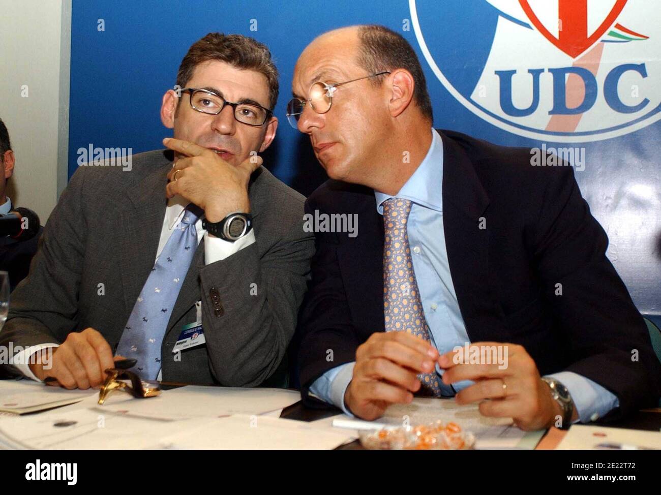 Photo Repertoire Italy 11th Jan 21 National Council Of The Udc Marco Follini Secretary Of The Party And Luca Volonte Parent Company At The Camera Rome 04 08 02 Mario Maci Ps The