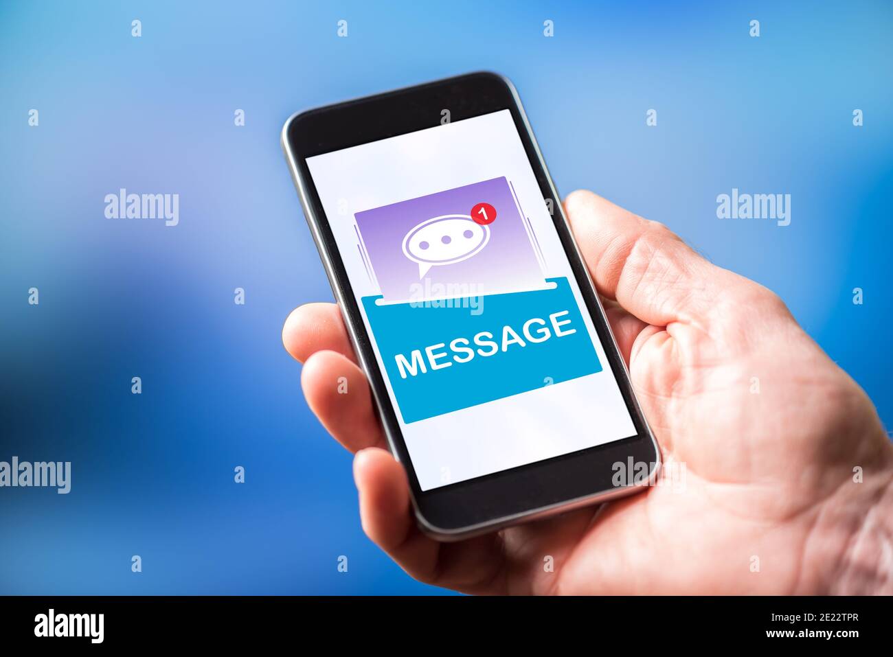 Smartphone screen displaying a message concept Stock Photo - Alamy