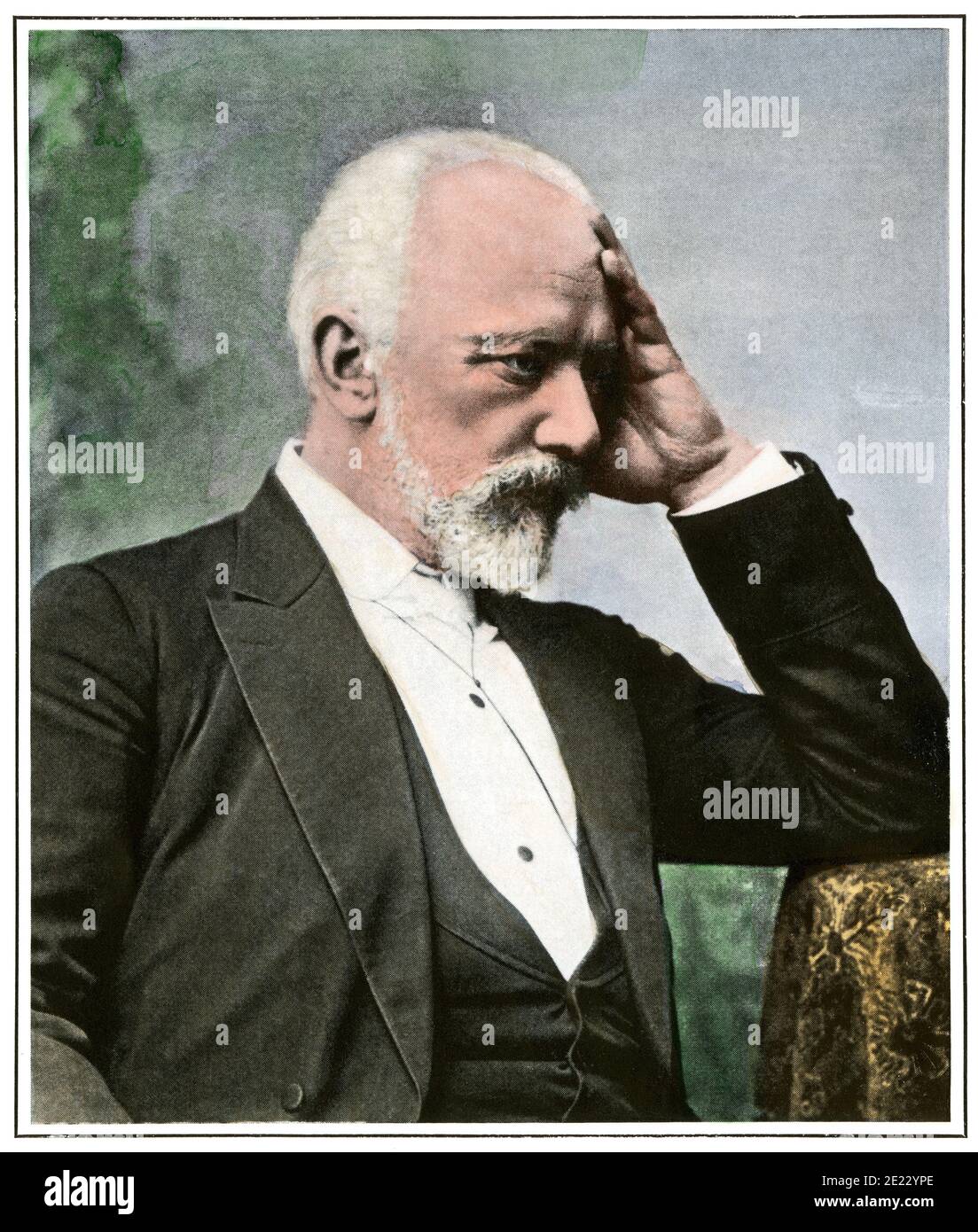 Tchaikovsky at Kharkiv in Ukraine. Hand-colored halftone of a photograph Stock Photo