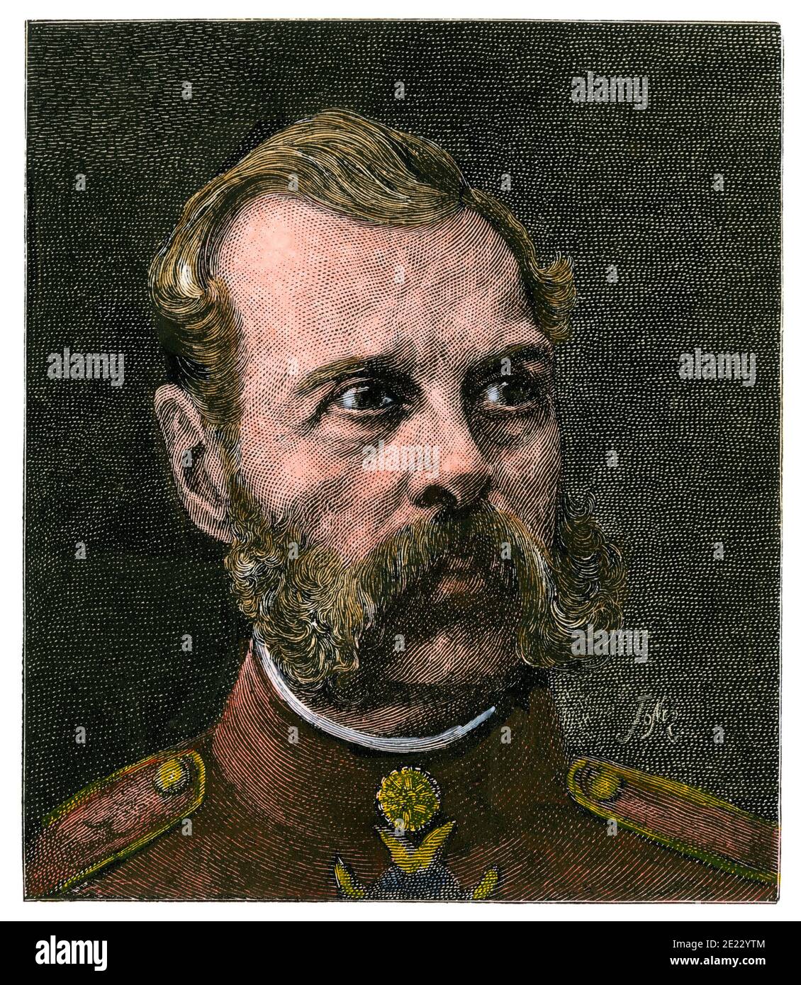 Alexander II, emperor of Russia. Hand-colored woodcut Stock Photo