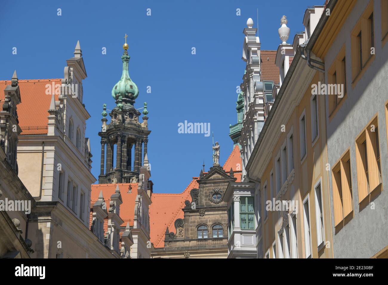 Fassaden und Giebel, Schloßstraße, Dresden, Sachsen, Deutschland Stock Photo