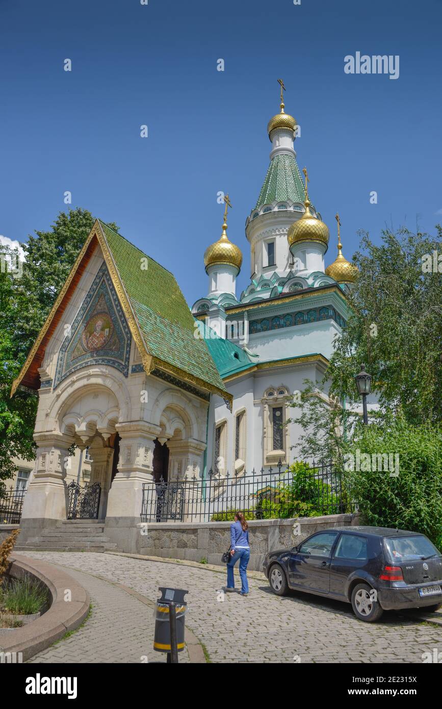 Russische Kirche Sweti Nikolaj, Sofia, Bulgarien Stock Photo