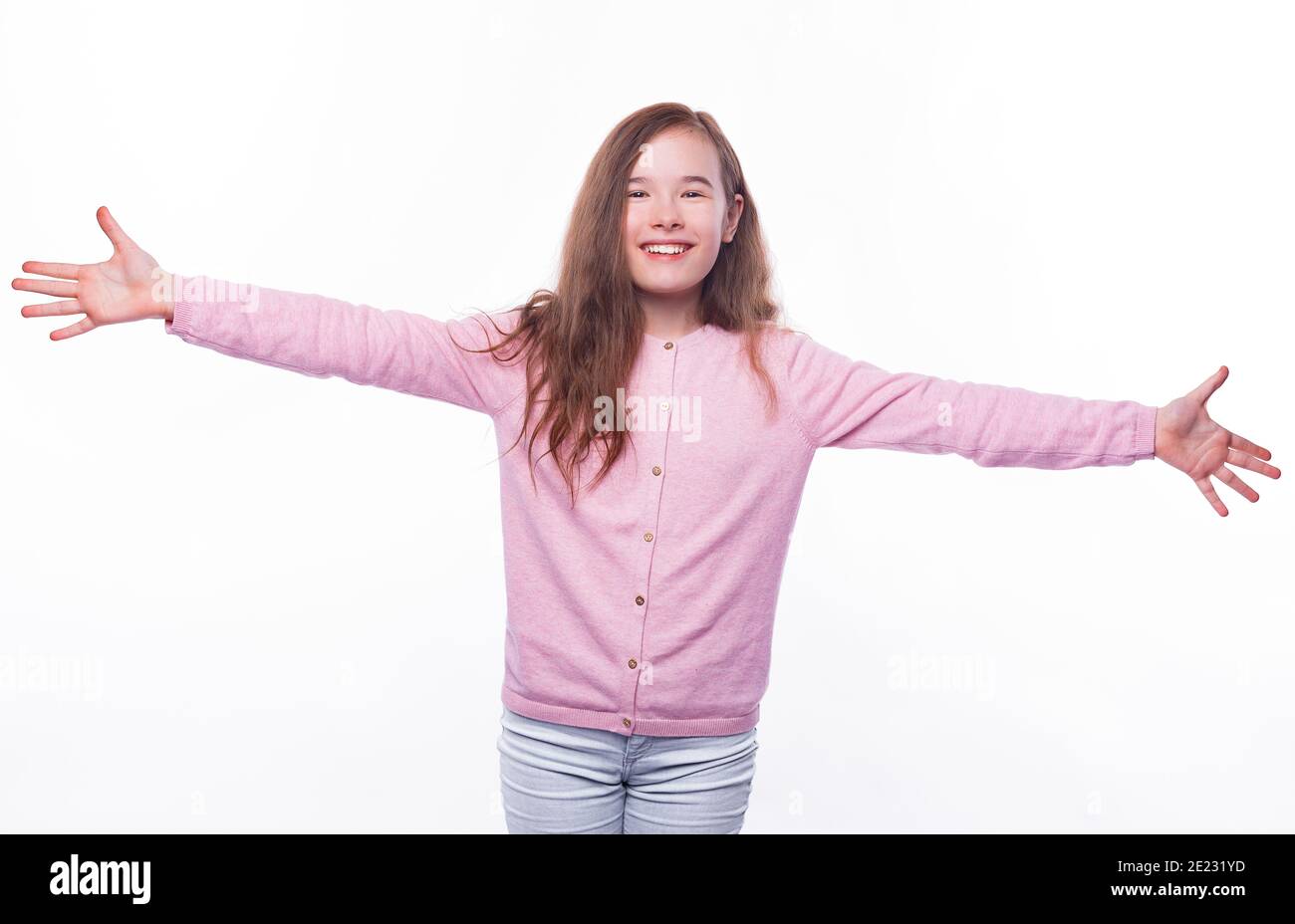 Arms Wide Open Ready Hug Fingers A Cuddle Opening Hands Give Free Enfold Stock Photo Alamy