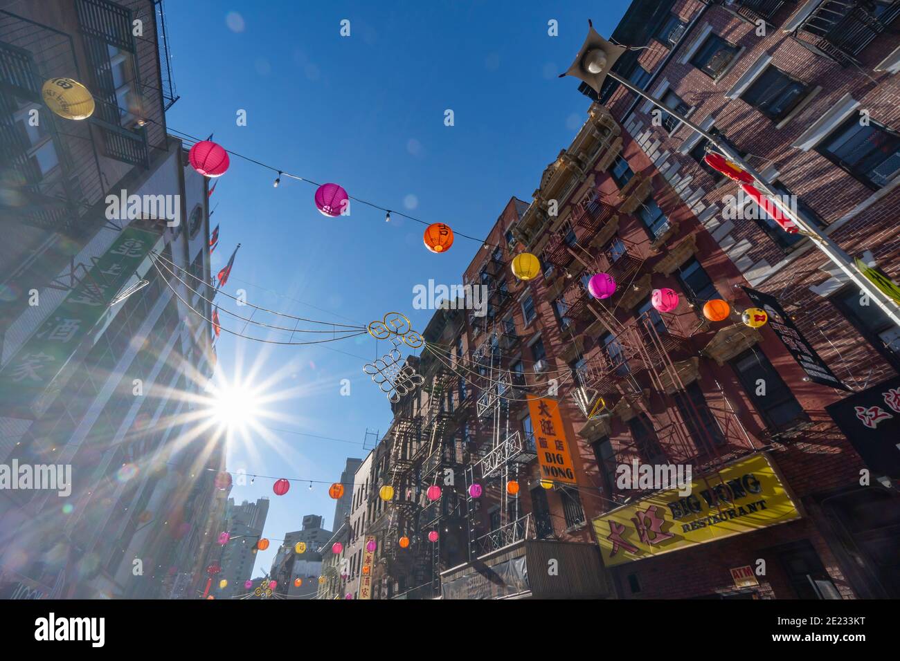 Chinatown is decorated with Paper lanterns for Chinese New Year 2021 at