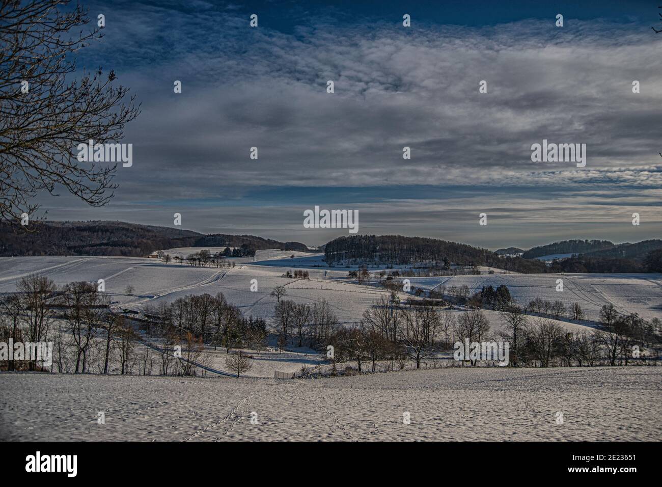 winter landscape Landschaft Winter Germany odenwald Stock Photo