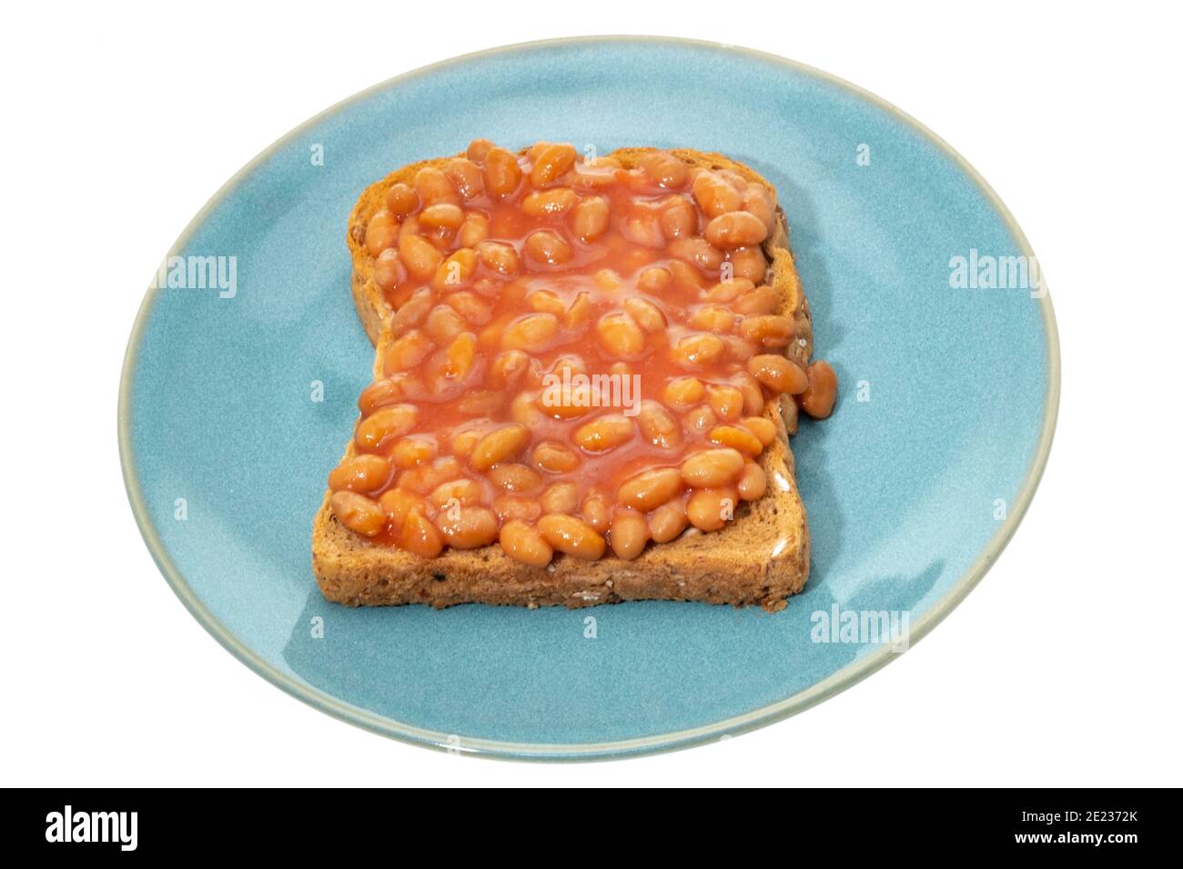 Baked beans on toasted bread white background Stock Photo Alamy